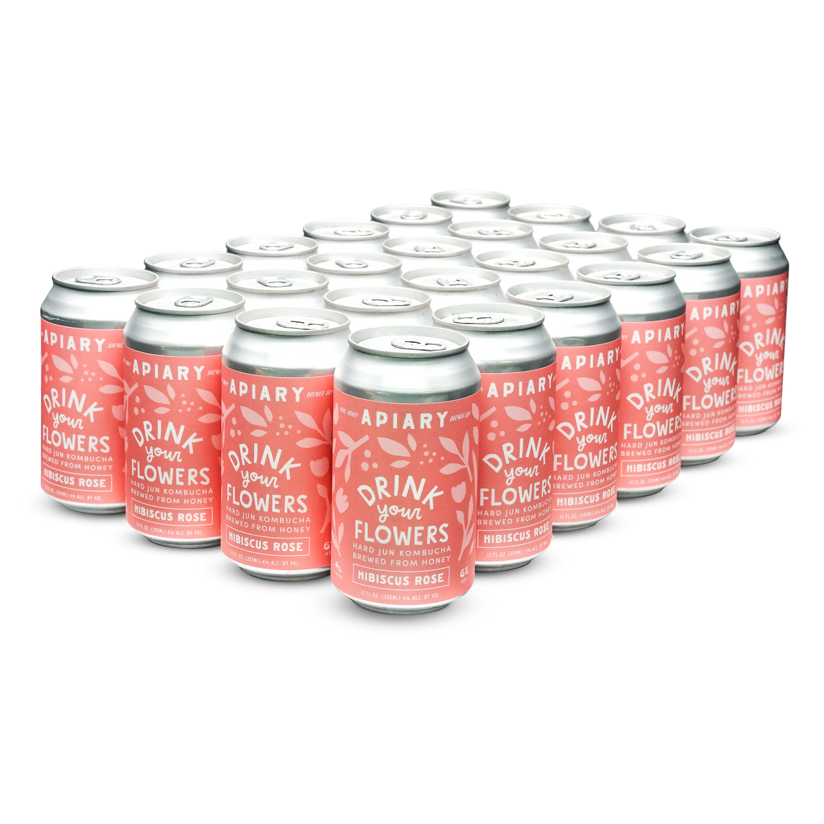 DRINK YOUR FLOWERS: HIBISCUS ROSE • CASE OF 24 x 12oz – Apiary
